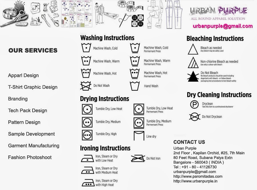 Washing Details and Wash Care Instructions in Fashion Tech Packs