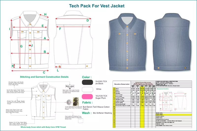 Fashion Tech Pack Consulting Services Offered by Expert Technical Fashion Designer